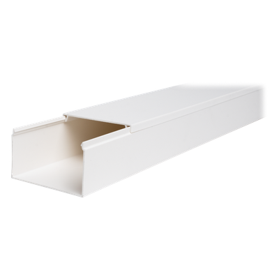 Canaleta TMK-4577 en PVC Blanco Autoextinguible: Solución Segura y Estética para Entornos Interiores, con Gran Capacidad de Resguardo de Cables, Medidas : 45 mm x 77 mm x 2.5 m (5500-01250)
