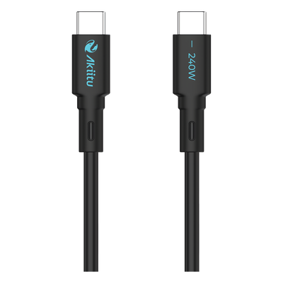 Cable de Carga USB-C a C / 1 Metro (3.28 Pies) / Magnético / Tecnología GaN (Nitruro de Galio) / Fast-Charging / Potencia 240W / Velocidad Transferencia 480 Mbps / Material / Conector Aluminio Anod