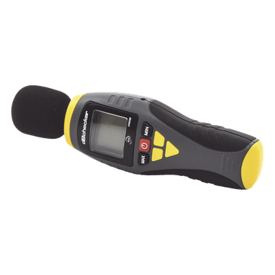 Medidor de Decibeles Profesional / Rango 40-130 dB en 4 Escalas / Precisión ±2 dB / Cumple NFPA 72 y ANSI S1.4 / LCD 4 Dígitos con Max/Min Hold / Micrófono Condensador Electret ½ Pulgada