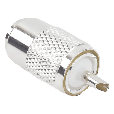 Conector UHF Macho (PL-259) para Cables RG-8/U, RG-8U-SYS, 8237, 8267, 8268, 9913, CTN-400, 7810, 8214, 7810A, RFLASH-1113, LMR-400, Plata )/ Plata/ Teflón.