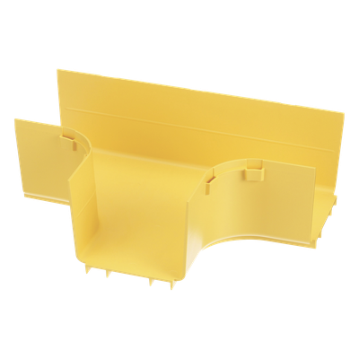 Accesorio en T Horizontal, Con Ángulos a 90º, Para Canaletas FiberRunner™ 4X4, Color Amarillo