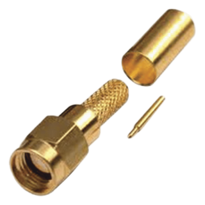Conector SMA Macho de Anillo Plegable para Cables RG-142/U, LMR-195, Oro/Oro/Teflón.