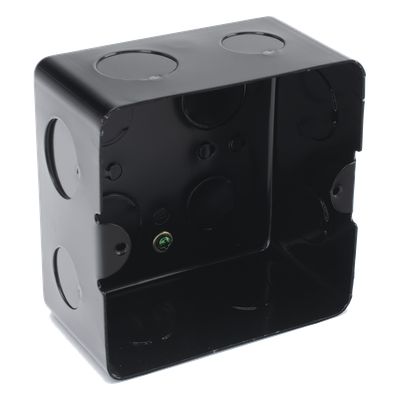 Caja de Registro de Acero Galvanizado, 10x10 cm (3.94x3.94 Pulgadas), Color Negro (11000-00000)