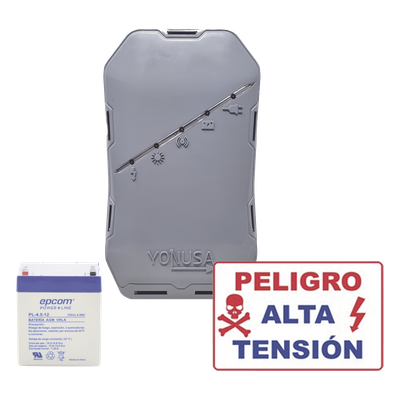 KIT deEnergizador 12,000Volts - .5 Joules / 500 Mts Lineales de Protección / Cercas Electrificadas / Llavero Incluido