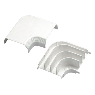 Curva de radio controlado, para uso con canaleta T70, Material PVC Rígido, Color Blanco Mate
