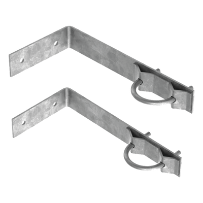 Herrajes de Pared para Mástil / Acero A-36 Galvanizado / Mástil 1-1/4\" a 2\" / Estructuras hasta 3 m (9.8 ft) / 2 Juegos Tipo L con Abrazaderas U