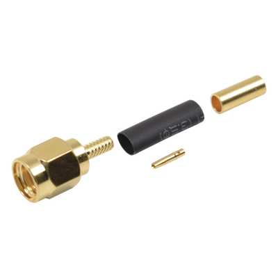 Conector SMA Macho Inverso de Anillo Plegable para Instalar en Cables RG-174/U y RG-316/U.