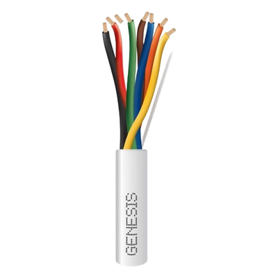 Carrete de 305 Metros (1000 Pies) / Cable de Cobre / 8 x 18 AWG / Plenum / Para Interior / Color Blanco / Para Aplicaciones de Alarmas de Intrusión/Control de Acceso/ Automatización / Interfonos y