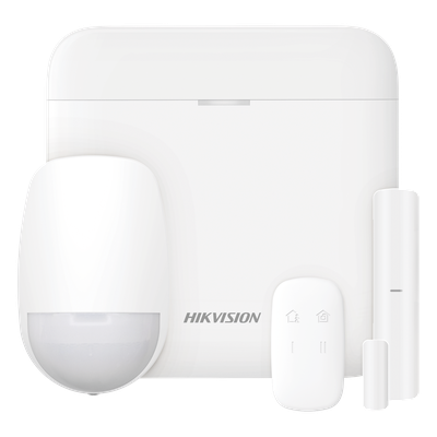 (AX PRO) KIT de Alarma AX PRO con GSM (3G/4G) / Incluye: 1 Hub con bateria de respaldo / 1 Sensor PIR / 1 Contacto Magnético / 1 Control Remoto / Wi-Fi / Compatible con Hik-Connect P2P