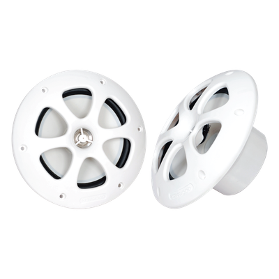 Par de altavoces fabricado en grado marinos en color blanco de 6.5\" de 100 W de entrada máxima