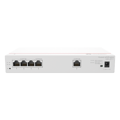 Router Multi-Servicio / 1 puerto 10/100/1000 Mbps(WAN) / 4 puertos 10/100/1000 Mbps(LAN) PoE+ (802.3af/at) / 50W / Rendimiento 1 Gbps / Controla hasta 32 APs / Hasta 150 Clientes / Administración N