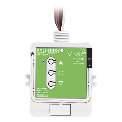 Módulo de atenuación PowPak inalámbrico con control 0-10 V de hasta 60 mA e interruptor de 8 A, 120/277 V, tecnología Clear Connect RF, compatible con hub Vive de Lutron