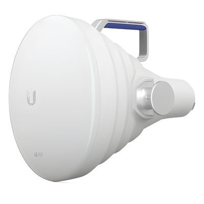 Antena Sectorial 30° tipo Horn para Multipunto, 19.5 dBi. Rango extendido 5.15 - 6.875 GHz. Alto aislamiento al ruido. Compatible solo con AF5XHD, RP5ACGEN2 y LTURocket