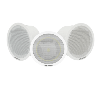 Kit Altavoz principal y 2 bocinas secundarias, solo alimenta la principal / No requiere amplificador | Bluetooth | Hik-Connect | Musical Ambiental | Voceo | Calendarización de audios