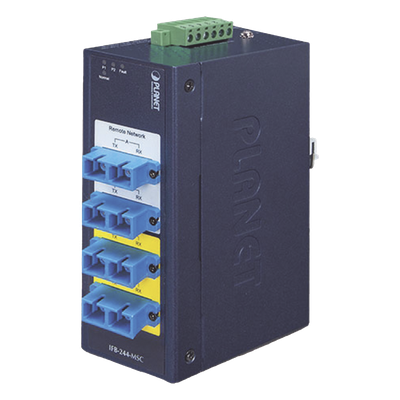 Switch Industrial Bypass de Fibra Optica Multimodo con Conector SC de 2 Canales