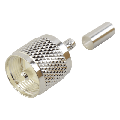 Conector UHF Macho (PL-259) de anillo plegable para cables RG-58/U, RG-142/U.