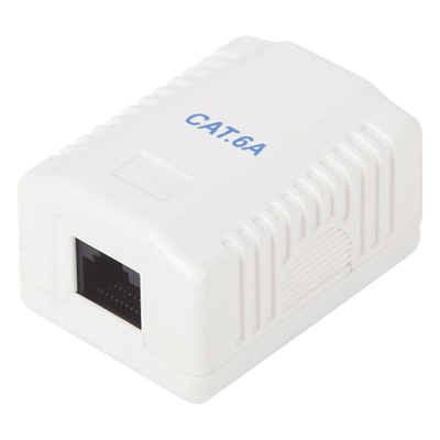 Caja de Pared con 1 Puerto, Incluye 1 Jack UTP Cat6A