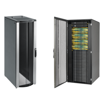 Gabinete Rack ProLine ConnecTek 42 UR 2000 x 800 x 1200 mm con Capacidad 1134 kg Acero, Color Negro Con Organizadores Laterales Frontal y Traseros Incluidos
