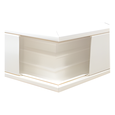 Esquinero exterior color blanco de PVC auto extinguible, para canaleta TEK100 (5576-10100)