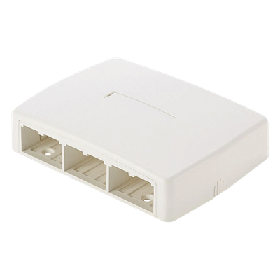 Caja de Montaje en Superficie, Para 6 Módulos Mini-Com, Color Blanco