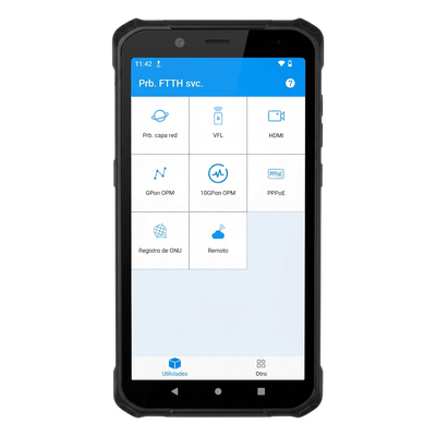 PDA Profesional Todo-en-Uno para Redes de Fibra Óptica / 2 Puertos 2.5GB / Función VFL 10mW / Función OPM / WiFi 6 / Puerto HDMI / Protección IP65