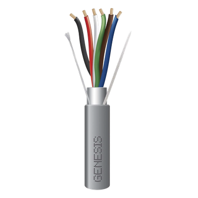 Bobina de 305 Metros (1000 Pies) de Cable / 6 x 22 AWG Blindado / Riser / Color Gris / Para Aplicaciones de Audio, Seguridad y Control
