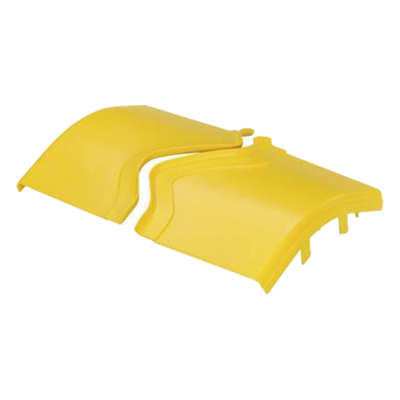 Tapa de Bajada Vertical Exterior de 45º, Para uso con Canaletas 12X4 FiberRunner™, Color Amarillo
