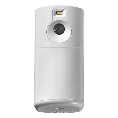 Detector de movimiento inalámbrico para interior con cámara integrada y video verificación para sistemas Honeywell Home