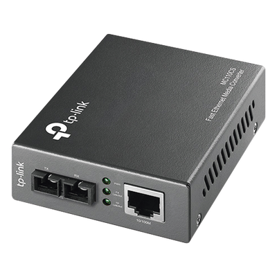 Convertidor Fibra Óptica Monomodo / 1 Puerto RJ45 10/100 Mbps / Puerto Fibra Óptica SC 100 Mbps / Hasta 20 kilometros / Plug and Play