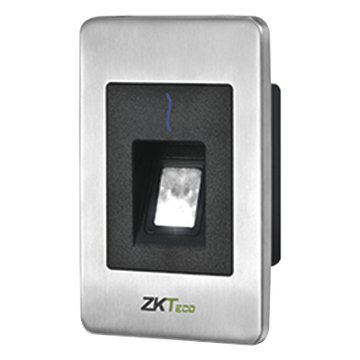 Lector Esclavo de Huella y Proximidad / RS-485 / IP65 / Acero Inoxidable / Exterior / ZKFinger VX10.0