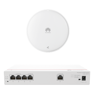 Kit DEMO de Router Multi-Servicio / 1 puerto 10/100/1000 Mbps(WAN) / 4 puertos 10/100/1000 Mbps(LAN) PoE / 50W + Punto de Acceso Wi-Fi 7 / 3.5 Gbps / MU-MIMO 2x2 (2.4GH y 5GHz) / Smart Antenna más
