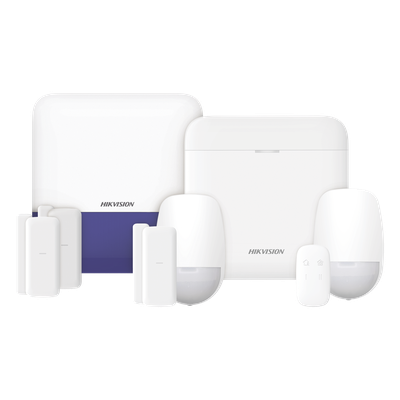 (AX PRO) KIT de Alarma AX PRO con GSM (3G/4G) / Incluye: 1 Hub con bateria de respaldo / 2 Sensores PIR / 3 Contactos Magnéticos mini / 1 Control Remoto / 1 Sirena Inalambrica Exterior / WiFi / Co