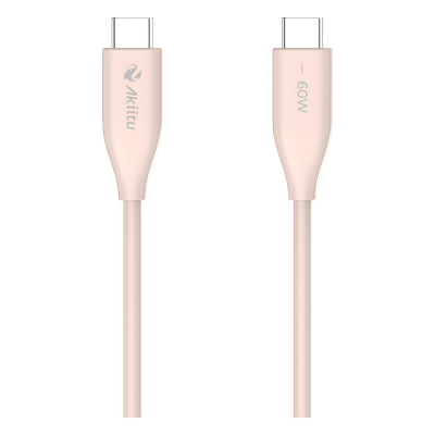 Cable de Carga USB-C a C / 1.5 Metros (4.92 Pies) / Tecnología GaN (Nitruro de Galio) / Fast-Charging / Potencia 60W / Velocidad Transferencia 480 Mbps / Material Silicona No Tóxica / Conector Alum