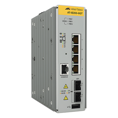 Switch Industrial Administrable Capa 2 de 4 Puertos 10/100/1000 Mbps + 2 Puertos SFP