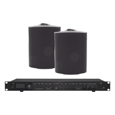 Amplificador de Audio con 2 Bocinas OL-5BK | 2 x 60W | Baja Impedancia 4 - 8Ω | Reproductor Bluetooth, USB, SD | Efectos Integrados Delay, Echo, Repeat