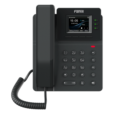 Teléfono IP empresarial para 4 líneas SIP con pantalla LCD de 2.4 pulgadas a color, Opus y conferencia de 6 vías, PoE.