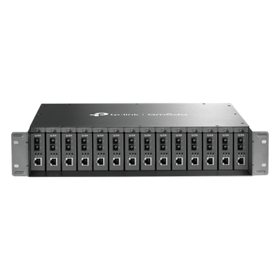 Chasis para Montaje en Rack de 14 bahías / Soporta Convertidores de Fibra Óptica TP-Link / Compatibles (MC111CS, MC112CS, MC220L, MC110CS, MC100CM, MC210CS, MC200CM) / Plug and Play