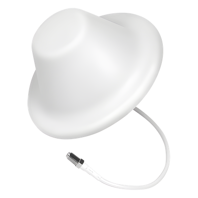 Antena Tipo Domo| 698-960/1710-2700 MHz, 2/4 dB | 75 Ohm, con conector F Hembra.