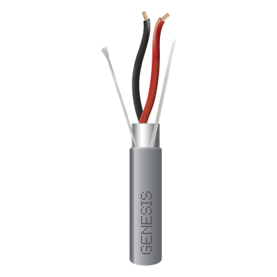 Bobina de 305 Metros (1000 Pies) / Cable 2 x 18 AWG / Color Gris / Blindado / Riser / Aplicaciones de Audio Control de Acceso y Automatización