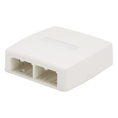 Caja de Montaje en Superficie, Para 4 Módulos Mini-Com, Color Blanco Mate