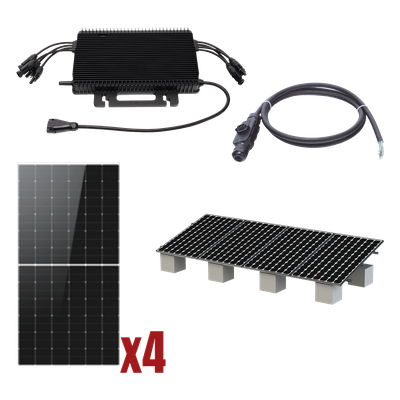 Kit Solar Interconexión / 2kW / 220Vca / 4 Módulos 645W / Microinversores / Montaje Incluido