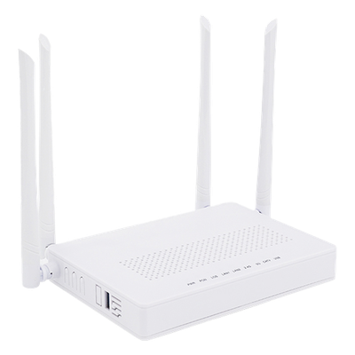 ONU Dual GPON/EPON / Wi-Fi Doble Banda 2.4 y 5 GHz / Soporta MESH / 2 Puertos Gigabit / 1 Puerto PON SC/APC / 1 puerto CATV / Hasta 1200 Mbps vía Wi-Fi