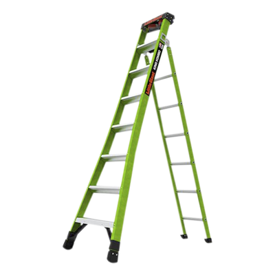 Escalera Combinada 3 en 1 / Fibra de Vidrio / 2.44 m (8 ft) / Capacidad 170 kg (375 lb) / Almohadilla Giratoria / No Conductora