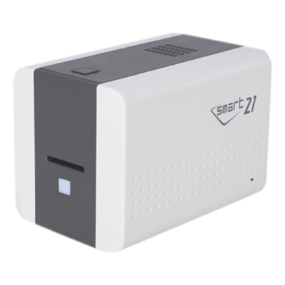 Impresora de Tarjetas Semi- automática SMART21 / Ingreso de Tarjetas Manual/Incluye Ribbon, Software y 100 Tarjetas PVC