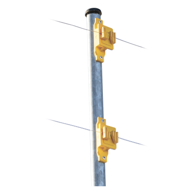 Aislador de Paso Amarillo Reforzado para Cercos Eléctricos / Aislamiento hasta 18 kV / Resistente a Clima Extremo / Polipropileno y Policarbonato