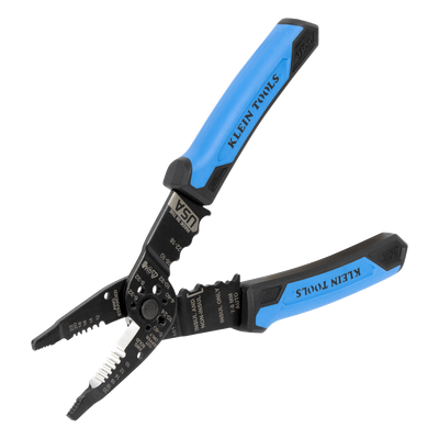 Pinzas Pelacables Multiuso / Pela Cables Sólidos 10-20 AWG y Trenzados 12-22 AWG / Capacidad Ponchado Terminales 10-22 AWG / Corte Tornillos 4-40 a 10-32 / Acero Óxido Negro / Mangos TPE Ergonómico