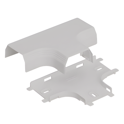 Accesorio en \"T\", para uso con canaleta T45, Material PVC Rígido, Color Blanco Mate