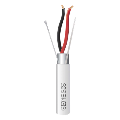 Carrete de 152 Metros (500 Pies) de Cable / 2 x 16 AWG / Blindado / Plenum / Color Blanco / Para Aplicaciones de Audio, Seguridad y Control