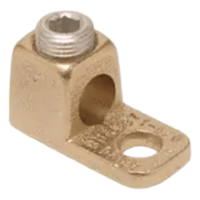 Conector de Cobre con tornillo de fijación para cable calibre 14 - 4 AWG y Tornillo de 1/4\".