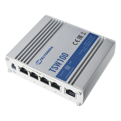 Switch Industrial No-Administrable 5 puertos Gigabit, PoE en 4 puertos 802.3af/at (120W)
